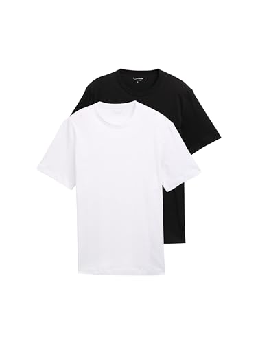 TOM TAILOR Herren 1047043 T-Shirt, 29999 - Black, XL EU – Ansicht 1