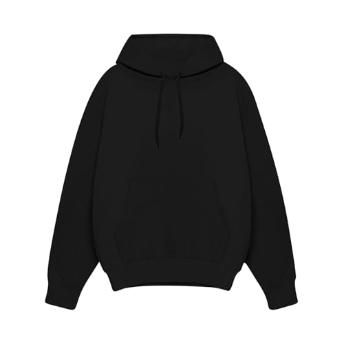 Men's Fashion Hoodies & Sweatshirts Casual Pullover Solid Loose Fitting Long Sleeved Sports Sweatshirt Hoodie3