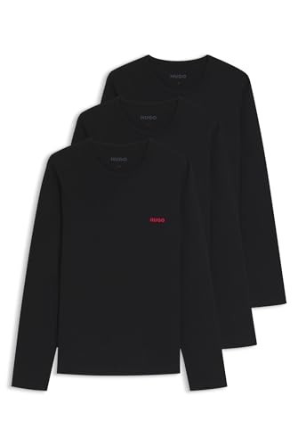 HUGO t-shirts en coton homme col rond manches longues lot de 3