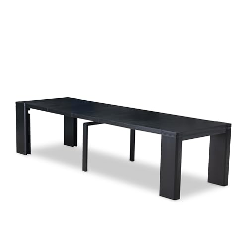 Image of X02MZ-2C6-06 - 6-pc Dining Table Set a Kitchen Table with a dining coffee table and 2 wooden Benches and 2 Shitake Linen Fabric Chairs, 39x120 Inch, Wire Brushed Black