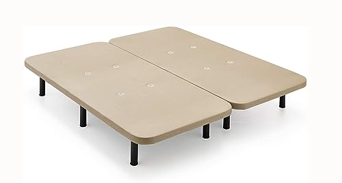 HOGAR24 ES | Base Tapizada en Tejido 3D Beige | Incorpora Válvulas de Transpiración | Incluye Juego de Patas Metálicas de 32 cm | Medidas: 180x200 cm