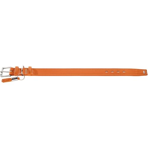 HUNTER CANNES Hundehalsband, Leder, Nappaleder, weich, edel, elegant, 50 (S-M), orange