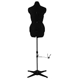 MNOXBCCO Dress Forms for Sewing, Black Female Mannequin Adjustable Size 6-14, Pin able Model Body with 13 Dials & 360 Degree Hem Guide, Up to 75' Height Adjustable for Clothing Display