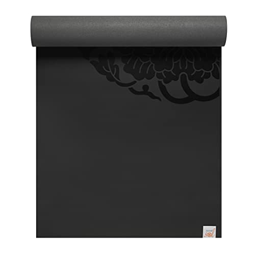 Image of Gaiam Dry-Grip Yoga Mat - 5mm Thick Non-Slip Exercise & Fitness Mat for Standard or Hot Yoga, Pilates and Floor Workouts - Cushioned Support, Non-Slip Coat - 68 x 24 Inches