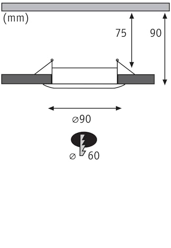 Paulmann 92112 Einbauleuchte 3er-Set starr rund 90mm GU10 max. 3x10W 230V Weiß Einbaulampe