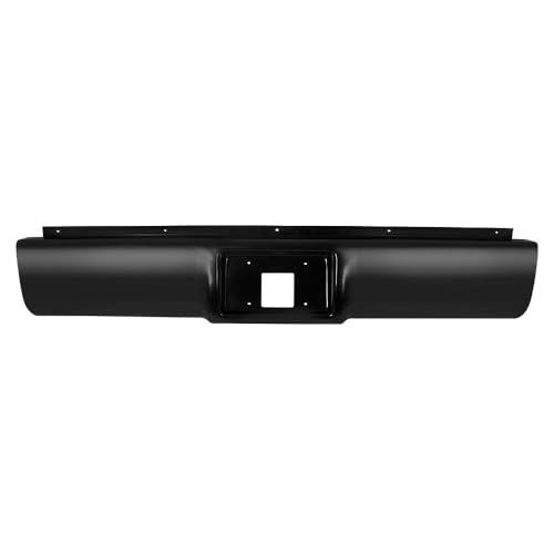 DUST GLOW Rear Bumper Roll Pan w/License Plate Steel for C/K 1500/2500/3500 1988-1998 for R/V 3500 1989-1991 for R2500 1989 for R20 1988 for R30 1988 for V30 1988 Black Primed BIK10522