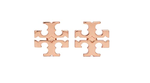 Tory Burch Women's Small Logo Stud Earrings (Rose Gold)