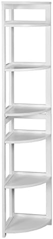 Regency Flip Flop Corner Folding Bookcase, 67-inch, White