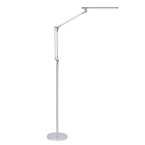PHIVE LED Floor Lamp for Reading, Metal Architect Swing Arm Standing Office Light, Dimmable, Eye Care, Touch Control, 10W - Great for Workbench, Craft, Studio, Monitor, Living Room, Bedroom