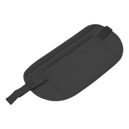 Cartera de viaje: cinturón de dinero, bolsa oculta, bolsa oculta debajo de la ropa, paquete de características de seguridad, riñonera ajustable, viaje, Black