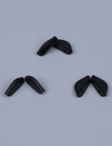 Image of 3 Pairs Ultra Soft Silicone Eyeglass Nose Pads for Oakley Crosslink /Badman OO6020 /Valve New 2014 /Turbine /Cohort OO9301 /Fives Squared, Push-in Anti-Slip Glasses Nose Piece Replacement Kit Black