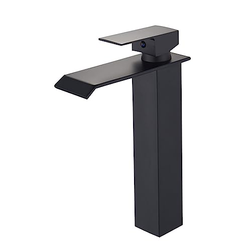 Robinet cascade salle de bain en acier inoxydable noir mat haute résistance