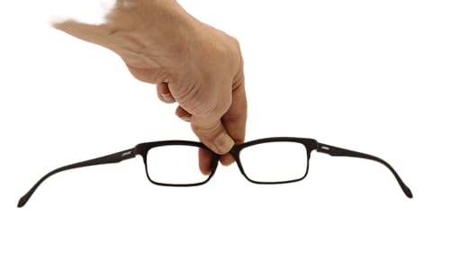 Óculos de Leitura Lemone Flexível Resistente Retangular Fosca (Preto, 2.00, Dioptrias)