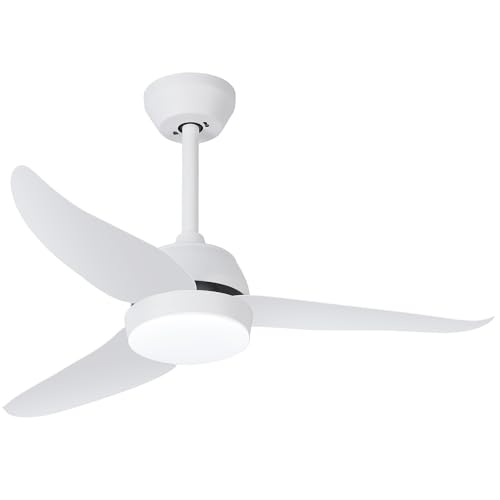 snsok Ventilador de Techo con Luz Silencioso, Motor DC, 6 Velocidades, 3 Colores, Temporizador, Modo...