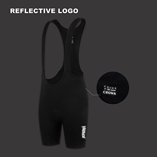 JEPOZRA Cycling Bib Shorts Padded Mountain Bike Shorts for Men Compression Shorts with Silicone Cushion Road Bike Leggings Black