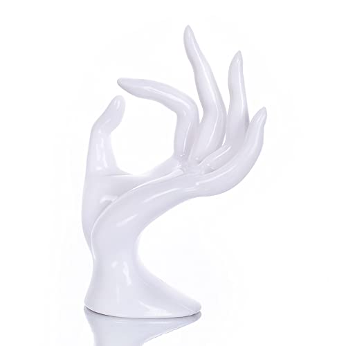 Image of Maxsirui Hand Form Ring Holder Jewelry Display Organization Rack Bracelet Ring Watch Stand Support Aesthetic Y2k Room Decor (White)