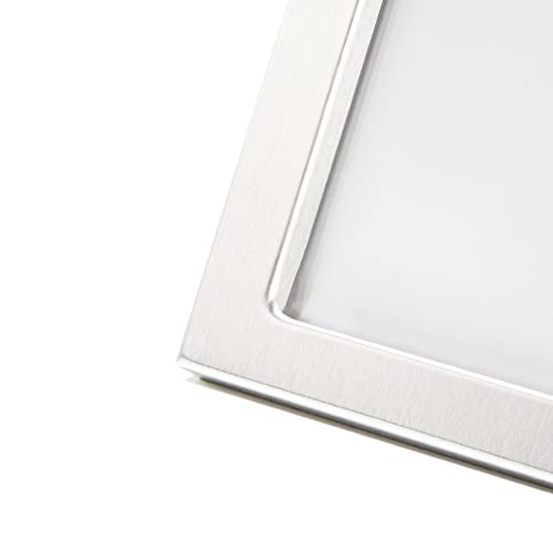 Happy Homewares Contemporary And Simplistic Brushed Silver Aluminium 4X6 Rectangular Picture Frame | Luxurious Black Velvet Backing | Portrait Or Landscape #TOP1