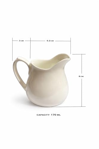 Image of 125 ml Set of 2 Bone China Sauce Boat or Tea or Gravy Pot or Creamer Milk Pot Microwave and Dishwasher Safe (Mirakii Small 2)