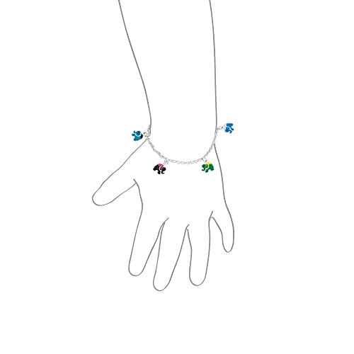 Bling Jewelry Good Luck ZOO Animal Lucky Garden Colorful 5 Multi Elephant Dangling Charm Bracelet For Teens .925 Sterling Silver 6 Inch Small Wrist & 7.5 Inch3