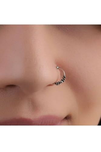 Gri 925 Ayar Gümüş Sıkıştırmalı Fake Halka Hızma, 8 mm