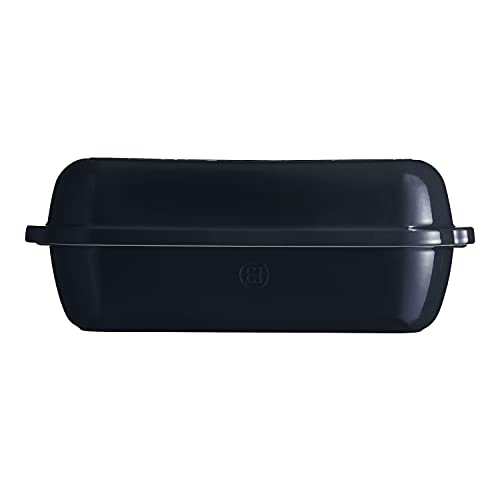 Emile Henry Italian Large Bread Loaf Baker, Midnight Blue - Image 3