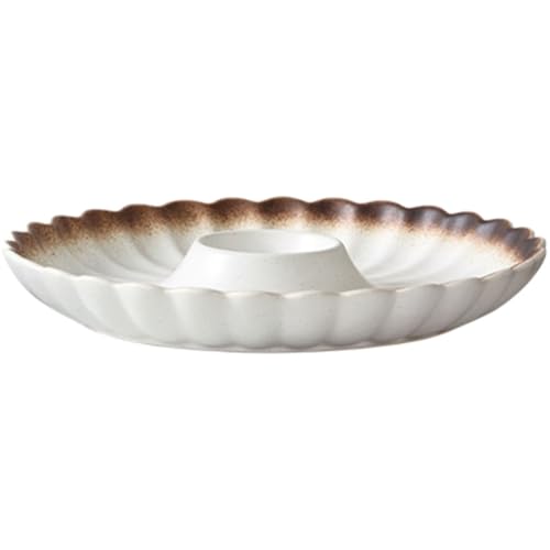 Plato cerámico estilo japonés para sushi y dumplings miniatura 1