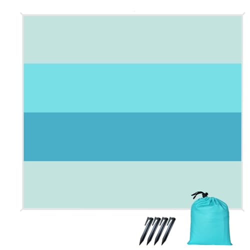 LOTTAFUN 6.5ft Sand Proof Water Resistant Beach Blanket - Lightweight Mat for Outdoor Picnic Camping