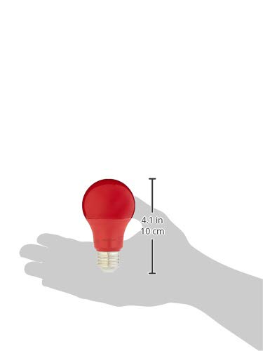 Amazon Basics 60 Watt Equivalent, Red, Non-Dimmable, A19 Led Light Bulb , 2-Pack #TOP2