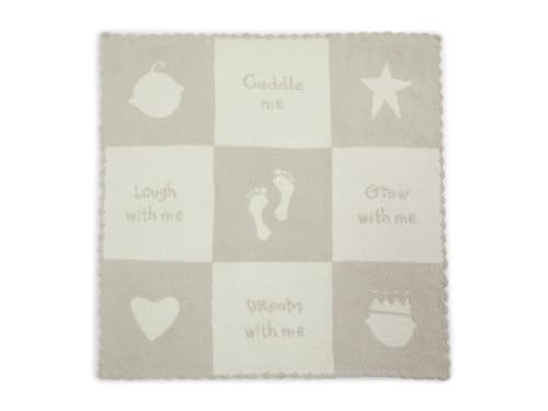 Image of Barefoot Dreams CozyChic Cuddle Receiving Blanket, Cream-Stone, 30 inchx30 inch