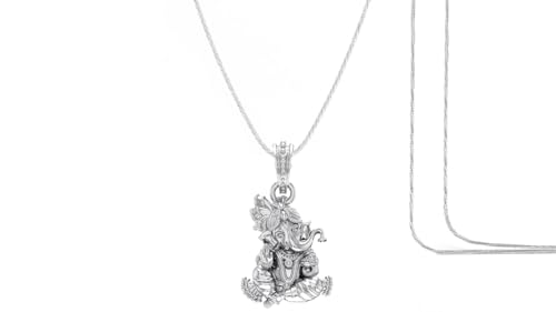 Médaillon pour bonne santé Lord Ganapathy en argent sterling précieux