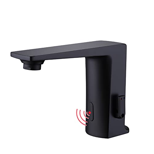 Grifo de baño con sensor automático negro para lavabo moderno