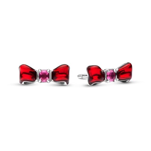 Pandora Disney 293779C01 - Pendientes de plata de ley con cristales artificiales, diseño de Blancanieves, 3,3x 4,3x 11,2 mm, Plata esterlina, Cristal