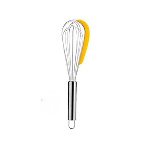 Juego de batidor de Acero Inoxidable y raspador de Silicona con Separador de Huevos para Cocina casera, Mango ergonómico Cepillado Silk Pillowcase
