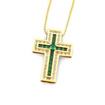 Collier pendentif croisé en cristal à offrir pour homme et femme