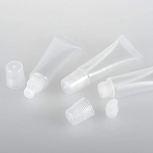 6 peças de tubos de brilho labial 8 ml recipientes transparentes e macios vazios mini tubos cosmétic