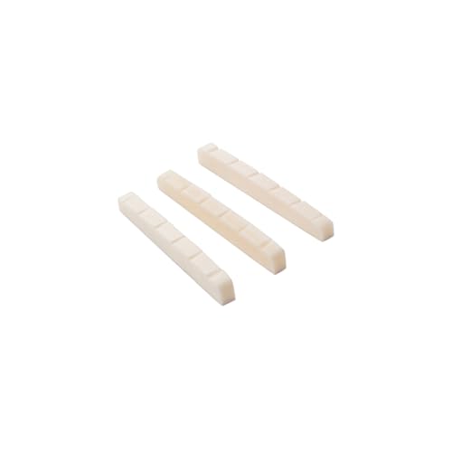 Abaodam Bass Guitar Nut 3pcs Natural Bone Nut for Electric Guitar Pins Easy to Install