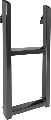 Image of HECASA 2-Rung Truck Step Retractable 27 Inch W /L-Shaped Bracket Truck Bed | Ladder Tailgate Ladder Accessories Steel Powder Coated Black