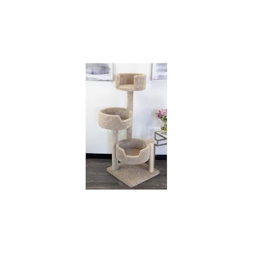 Árbol para gatos grande de madera y alfombra 50 pulgadas miniatura 2