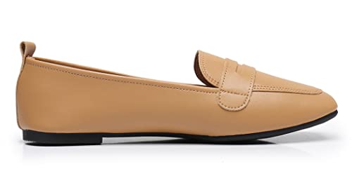 Venuscelia Women's Closefitting Flat Shoe (6.5 M Us,Tan-Pu) #TOP2