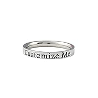 Algopix Similar Product 9 - Name Ring  Custom Text Stainless Steel