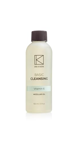 Dr. Kadir Micellar Oil Makeup Remover for Face Basic Cleansing with Vitamin E and Aloe Vera, Deep Cleansing & Hydrating for All Skin Types, Gentle Waterproof Makeup Removal, 5 fl oz