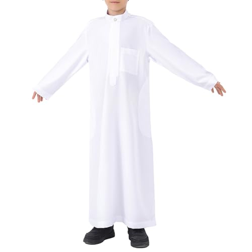 Boys Muslim Thobe Long Sleeve Islamic Prayer 𝐑obe Kaftan Ramadan Muslim Long Dress Kids Eid Outfits Arabic Prayer Dress3