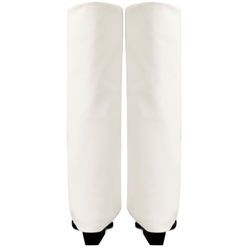 Image of Women's Fold Over Knee High Boots Wide Calf Chunky Heel Long Boots