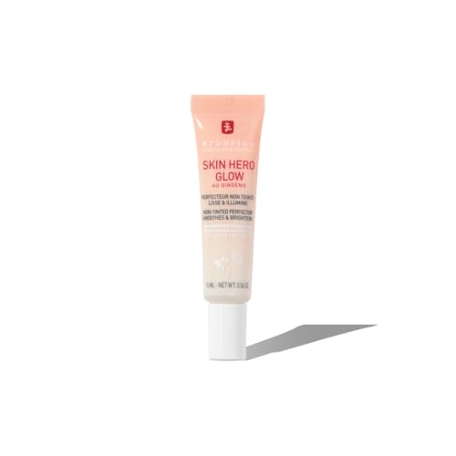 Erborian - Skin Hero Glow - ungetönter Hautperfektionierer + 7-Tage-Glanzbooster - Glass Skin-Effekt - Leichte Textur - Koreanisches Kosmetikprodukt - 15 ml