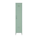 Manhattan Comfort Naomi 72.8'' Tall Storage Cabinet, Single Metal Locker with Lock, Adjustable Shelves, Vented Door & Floor Protectors, Modern Garage & Office Organizer, Green