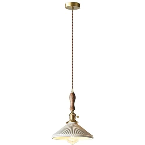 Suspension céramique pour cuisine et salon - Plafonnier design bois