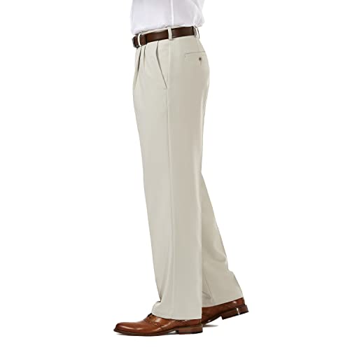 Haggar Mens Cool 18 Pro Classic Fit Pleat Front Hidden Expandable Waist With Big & Tall Sizes Casual Pants, String, 38W X 30L Us #TOP1