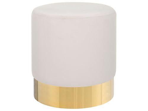 Beliani Puf reposapiés de Terciopelo Rosa