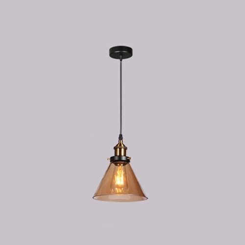 Lámpara colgante de metal y vidrio E27 para iluminación de cocinas