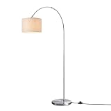 【Design】 Le lampadaire Duke Arch moderne a une finition en acier brossé et dispose d'un élégant abat-jour en lin blanc, offrant un look intemporel qui conviendra à n'importe quel intérieur. Avec une hauteur de 180 cm et une largeur de 98 cm, Duke offre une solution d'éclairage frappante et fonctionnelle pour le salon.
